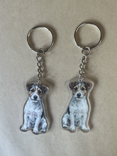 Jack russel keyring - russel, handmade