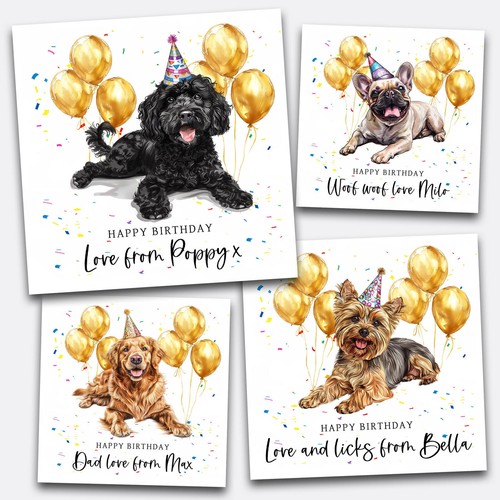 Dog birthday card - card,