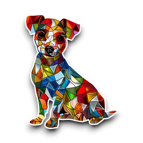 Jack russell dog stained glass - russell,