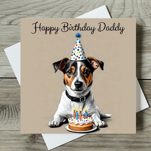 Jack russell birthday card - russell,